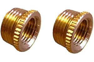 TOOLSONLINE X2 Brass LAMPHOLDER Reducer 1/2" - 10mm KNURLED Reduction Bushes