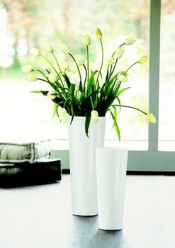 ASA 703005 Blumenvase Keramik 11.50 x 11.50 x 33.0 cm, weiß