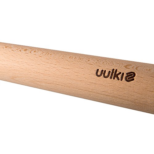 Uulki® Umweltfreundliches französisches Nudelholz aus Ardenner Buchenholz hergestellt in Europa – 45 cm Teigroller – 4,5 cm Durchmesser - 7