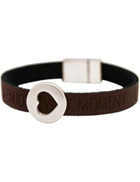 Gemshine - Damen - Armband - Herz - Liebe - WISHES - Braun Dunkel - Magnetverschluss