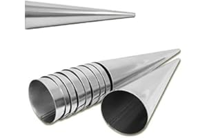 Olymp 10 moules à cornets coniques en inox, Silver, 9 cm x 2,5 cm, Résistant à la corrosion, durable et sûr pour les aliments, Passe au lave-vaisselle, 10 Count