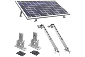 TEOV Solarmodul Halterung 0-60° Individuell Verstellbar Pv Modul Halterung, Solarmodul Halterung füR Balkonkraftwerk Flachdach Ziegeldach, Befestigung Solarmodule Halterung Balkonkraftwerk
