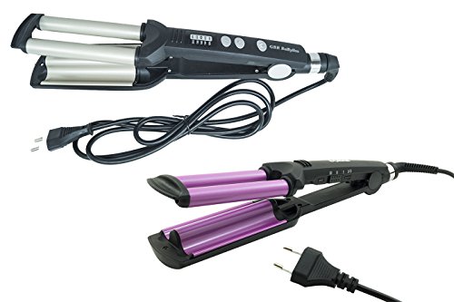 Plancha de pelo, para un efecto ondulado, tubo triple, rizador SN-2022 /MORADA