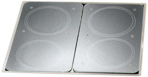WENKO 2521200500 Herdabdeckplatte Universal mit Sicherheitsfolie - 2er Set, für alle Herdarten, Gehärtetes Glas, 30 x 1.8 - 4.5 x 52 cm, Mehrfarbig