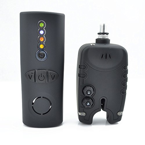 1+3 Carp Fishing Wireless Bite Alarm Set LED with Adjustable Volume Tone Control in Zipped Case - Image 3