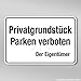 Produktbild Sticker-Designs 10cm!2Stück!Aufkleber-Folie Wetterfest Made IN Germany Privatgrundst Parken verboten Eigentümer S233 Jahre haltbar UV&Waschanlagenfest Vinyl-Sticker Profi Qualität