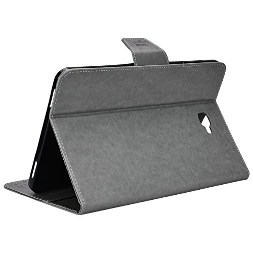 Samsung Galaxy Tab A (2016) 10.1 T580N / T585N Hülle, Yokata Cover Flip PU Lederhülle Geprägt Löwenzahn Motiv Bookstyle mit Eingebautem Magnet Magnetverschluss Handyhülle Sehr Dünn Standfunction Case Backcover Tasche Karten Slot Schutzhülle Etui Brieftasche Cover + 1x Kapazitive Feder – Grau - 6