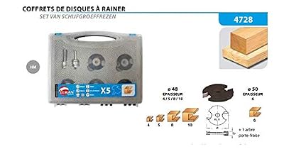 Leman : Coffret 5 disques a rainer carbure + arbre 8 mm - bois