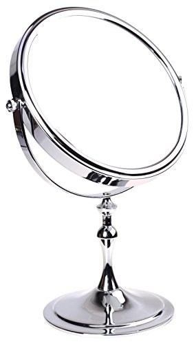 HIMRY Designed Kosmetik Spiegel / Kosmetikspiegel, 8 inch, 360° drehbar. 2 Spiegel: normal und 10 - fach Vergrößerung, 17,5 cm ø, verchromten, KXD3105-10x