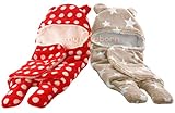 My NewBorn Ultra Soft Baby Blanket Flannel Sleeping Bag (Pack of 2, Red/Brown)