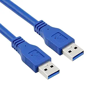 Storite USB 3.0 Type A Male to Type A Male Cable for Data Transfer Hard Drive Enclosures, Cooling Pad 1.5m 150 cm-Blue