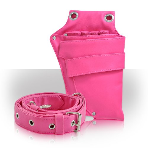 Roo Beauty Hairdressing Pouch, Scissor Holster with Belt, Hair Kit Accessories in Clipper Pink