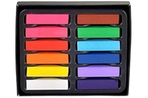 Trimming Shop Temporary Hair Chalk Set - 12pcs Non-Toxic Pastel Hair Color for Halloween Makeup, Birthday, Salon - Washable Hair Dye, Pack of 1