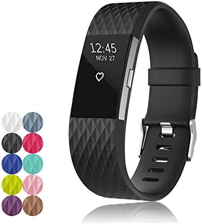 YEFOD Fitbit Charge 2 Strap, Soft Silicone Replacemant Accessories Bracelet Band Wrist Strap for Fitbit Charge 2 Heart Rate and Fitness Activity Wristband