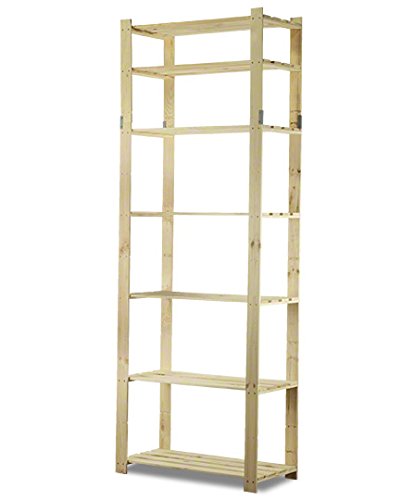 AKTIONSpreis Holzregal Keller- Lager- Bücher- Küchenregal Ständer H. 150-220 cm Serie B (B-30: HxBxT: 220x80x38 cm) - 4