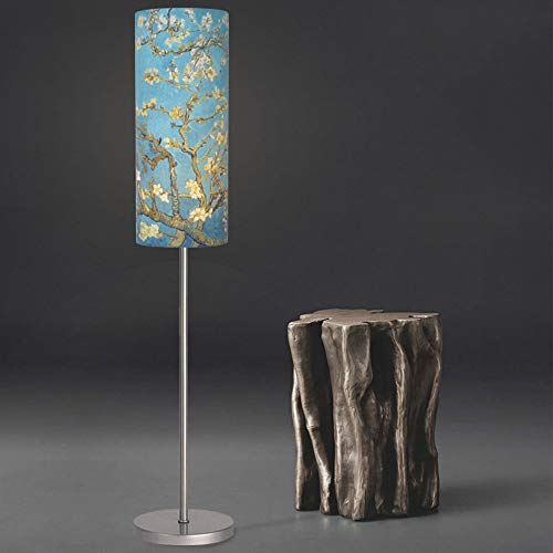 Preisvergleich Produktbild Chinesische Stil Stehlampe Schlafzimmer Wohnzimmer Studie Nachttischlampe vertikale Tischlampe Ölgemälde Stoff Lampenschirm E27 Lampenfassung (Farbe : H)