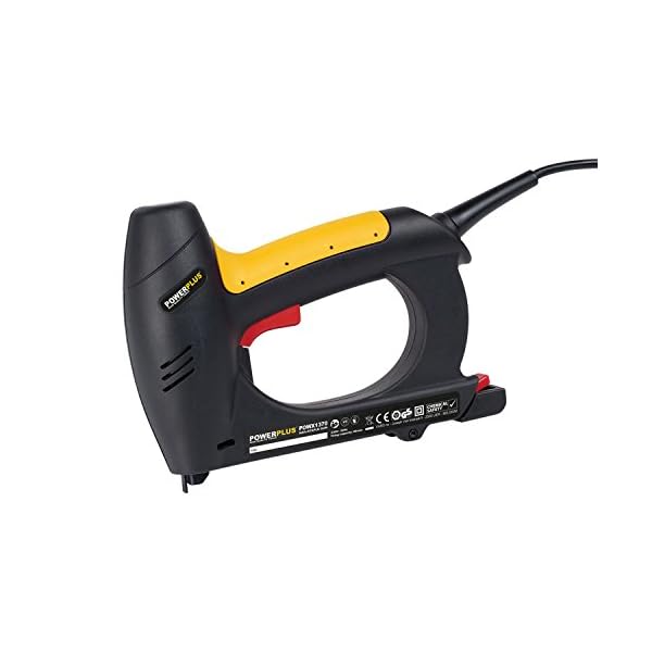 POWERPLUS POWX1370 Elektro Tacker / Nagler 230 Volt inkl. 200 x Klammern und 100 x Nägel und Aufbewahrungskoffer – Bild 3