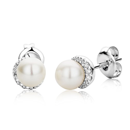 Miore Pendientes con oro blanco 9 k (375) diamante
