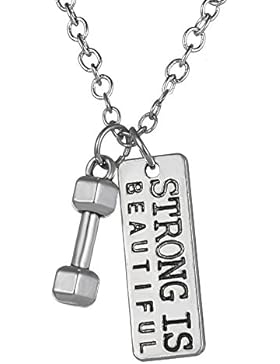 Rinhoo Anhänger, Kette, Unisex, Edelstahl mit Inspiration für Sport und Fitness, Geschenkidee
