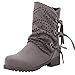 Produktbild serliy Frauen Fashion Aushöhlen Verband Wildleder Stiefel Damen Low Heel Flock Schuhe Ferse Sportschuhe Stiefeletten Winterschuhe markenschuhe Bequeme Sale Freizeitschuhe Pumps schicke schnürschuhe