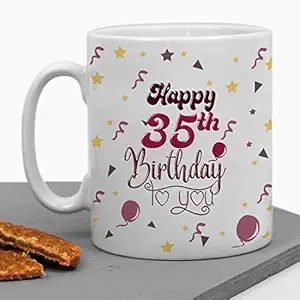 LOF 35th Happy Birthday Gift for Sister | Brother |Son | Daughter Ceramic Printed Mug