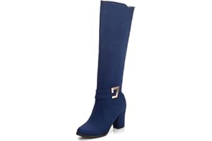 ORANDESIGNE Femmes Bout Pointu Bottes Sexy Bottes à Talons Automne Hiver Mode Casual Chaussures Bottes Longues Fermeture Eclair