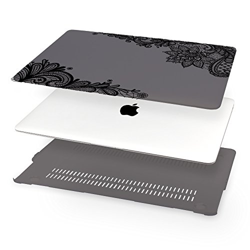 Batianda 2016 MacBook Pro 13 Hülle,Floral Muster Harte Hülle Schutzhülle Für MacBook Pro 13 mit Touch Bar/Touch ID(Modelle: A1706/A1708),Grau - 3