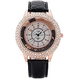 JZDH Women's Watches Fashion Digital Diamond Ball Women's Watch Women's Belt Quartz Watch Lady Wrist Watch