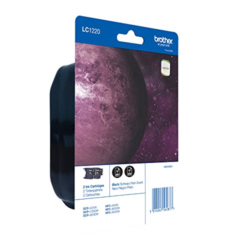 BROTHER LC1220BK Tinte Blister Twinpack schwarz fuer DCP-J525W J725DW J925DW MFC-J430W J625DW J825DW - 2