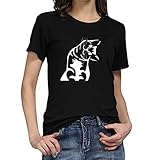 iHENGH Karnevalsaktion Damen Top Bluse Bequem Lässig Mode T-Shirt Frühling Sommer Blusen Frauen Mädchen Plus Size Print Tees Shirt Kurzarm Tops