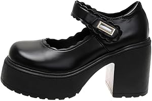 RAAXOLA Scarpe da Donna Mary Jane con Plateau Punta Dolce Caviglia Lolita Scarpe con Plateau Gotiche Décolleté Scarpe con Plateau robuste Scarpe Eleganti in Vernice per Feste da Indossare Tutti i Giorni