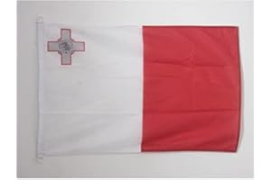 AZ FLAG Bandera de Malta 90x60cm Uso Exterior - Bandera MALTESA 60 x 90 cm Anillos