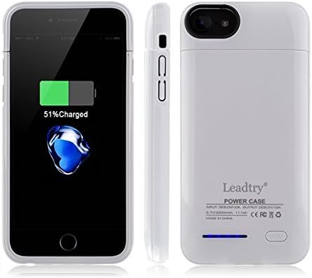 Leadtry Iphone 7s(Plus) and Iphone 6s (Plus) 5.5" Battery Case 4200mAh Magnetic Protective Case Portable Charger Case Slim External Battery Rechargeable Backup Case (White)