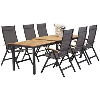 Amazon.de: 7-teilige Bukatchi Gartenmöbel Gruppe, 6 x Klappsessel