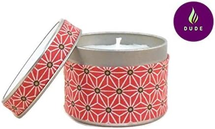 Cedar and Cinnamon scented candle with vegetable wax in metal box dressed with fabric Saki Asanoha. Personalized candle gift mum gifts friends gifts christmas gifts birthday wedding valentine