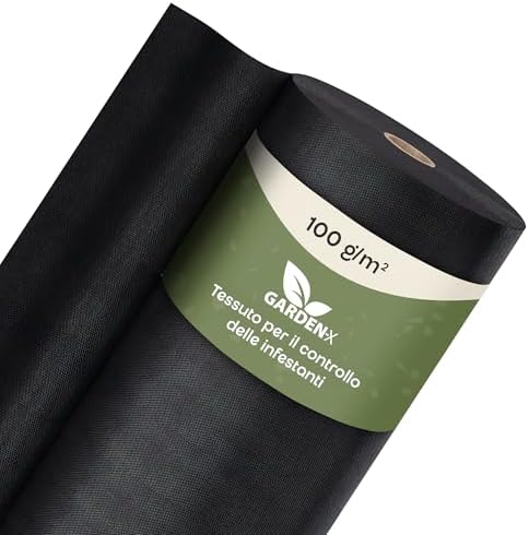GARDENIX Tessuto Non Tessuto Anti-Erbacce, permeabile all'Acqua, 100 g/m², Nero, Resistente ai Raggi UV, 1,6 x 100 m (160 m²), per aiuole Rialzate, Protezione dalle Erbacce, per Giardino, aiuole