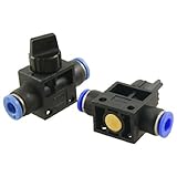  2 Stück 6mm One Touch Fitting Pneumatik-Anschluss Handventil bis 6mm