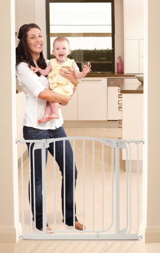 Dreambaby Chelsea Auto-Close Gate Set - 1 gate + 2 extensions (fits 71cm-98cm) White