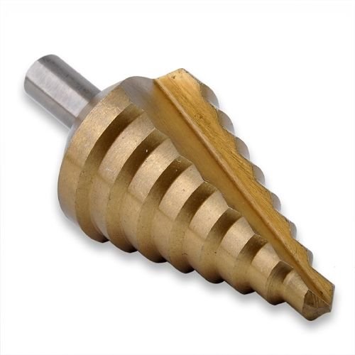 FeelGlad(TM) Professionelle HSS TiN Profi Stufenbohrer 10- 45 mm Schälbohrer Konusbohrer Kegelbohrer Fräser – Gold - 3
