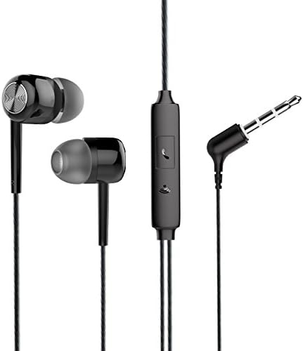 YOUSIPI Headphones In Ear Earbuds with Mic Wired Stereo Sound Earphones Black