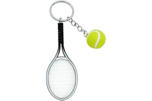 Moydolo Porte-clés mini raquette de tennis avec pendentif anneau de clé balle de tennis keychain keyring