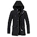Produktbild Amphia Herbst und Winter Herrenmode Reißverschluss Abnehmbare Jacke Wintermantel Steppjacke,Outwear Slim Trenchknöpfe Reißverschluss Mantel(Schwarz,XXXXXXL)