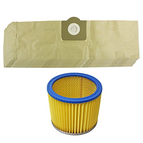 spécification Spares2go Lot de 10 filtres et sacs pour aspirateur Parkside / Lidl PNTS 1300 1400 1500