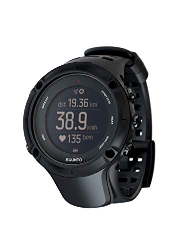 Suunto - Ambit3 Peak Black HR - Reloj GPS Multideporte + Cinturón de frecuencia cardiaca (Talla M) - Sumergible 50 m - Negro