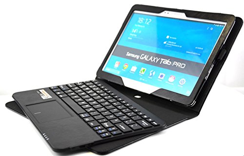 SonnyGoldTech – Samsung Galaxy TabPRO 10.1 Tasche mit Bluetooth Tastatur und integriertem Touchpad | Touchpad unterstützt Scroll-Funktion | Galaxy Tab Pro 10.1 Tastatur Hülle mit integriertem Touchpad für Samsung Galaxy Tab Pro 10.1 LTE SM-T525, Galaxy Tab Pro 10.1 WiFi SM-T520 | Layout Deutsch | Schwarz - 2