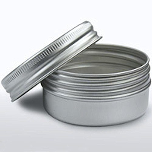 2x ALUMINIUM TINS JARS CONTAINER (30ml) For Nail Art/MakeUp/Cosmetic/Travel/Lip Balm/Tattoo Supplies