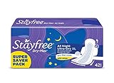 Stayfree All Night XL Dry Max Cover Sanitary Napkins - 42 Pads (Super Saver Pack)