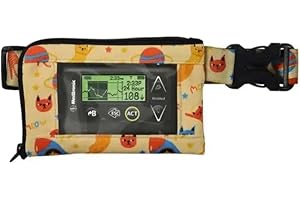 KAIO-DIA Cinturón para bomba de insulina con ventana para niños - Dia-Children's Pump Belt SPACE CATS (51-85 cm)