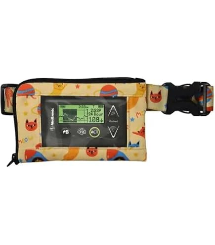 Cintura Porta Pompa Di Insulina Con Doppia Tasca Cerniera - Supporto Elastico Per Diabetici T1D, Epipen E Forniture Mediche (Nero)