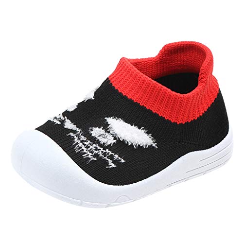 Preisvergleich Produktbild Deloito Babyschuhe Kleinkind Sportschuhe Kinder Schuhe Mädchen Jungen Freizeit Socken Sneaker Netzschuhe Fliegende Weben Mesh Turnschuhe (Schwarz,21 EU)